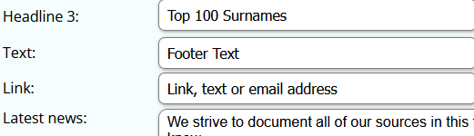 Old Footer Variables